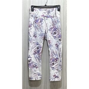 CALIA Women's (Size 13x19") Stay the Path Floral Athletic Leggings Calf Accent
